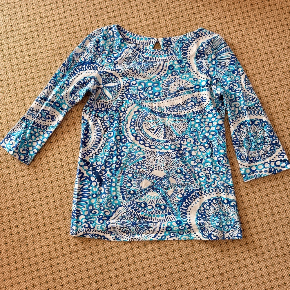 EUC Lilly Pulitzer Boat Neck 3/4 Sleeve Top